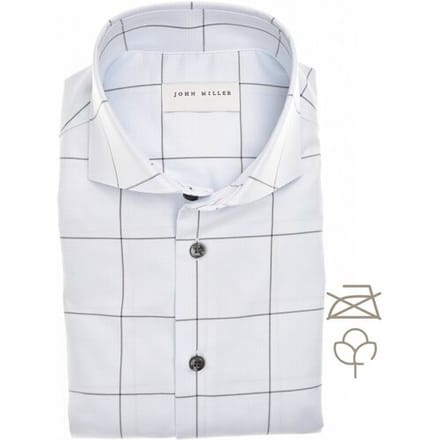John Miller Overhemd Organic Cotton Windowpane Check Shirt Licht Blauw / male
