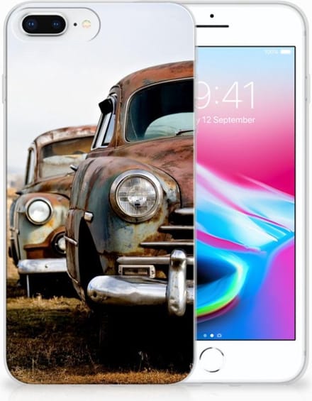 Apple iPhone 7 Plus | 8 Plus Siliconen Hoesje met foto Vintage Auto