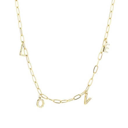 Bijoutheek Collier Love Witte Stenen Goud