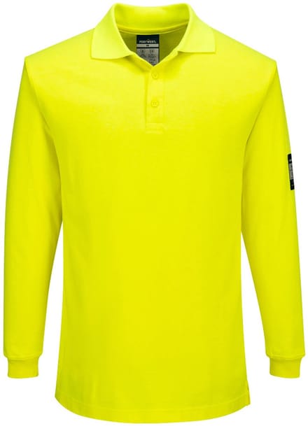 Portwest Modaflame Vlamvertragend Poloshirt met lange mouw FR805 - Geel - L
