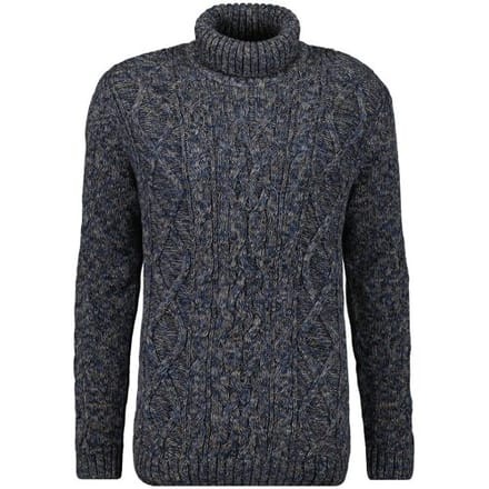 Ragman Trui Col Cable Design Pullover Donker Blauw-Grijs / male