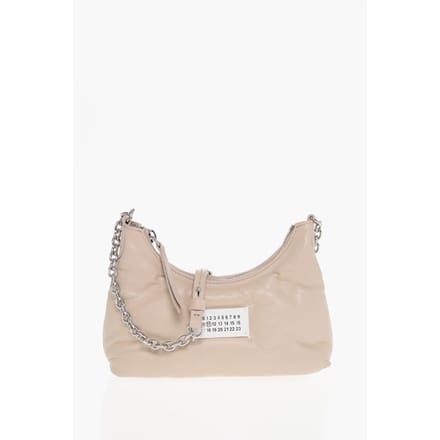 MM11 Gewatteerde leren GLAM SLAM hobotas met kettingschouder in roze