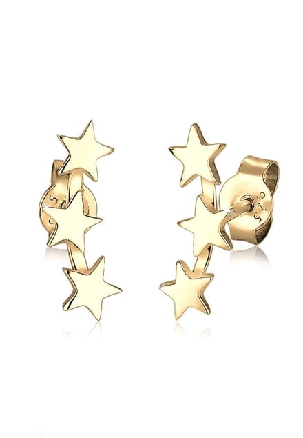 Elli Oorbellen Sterren Verguld 925 Sterling Zilver