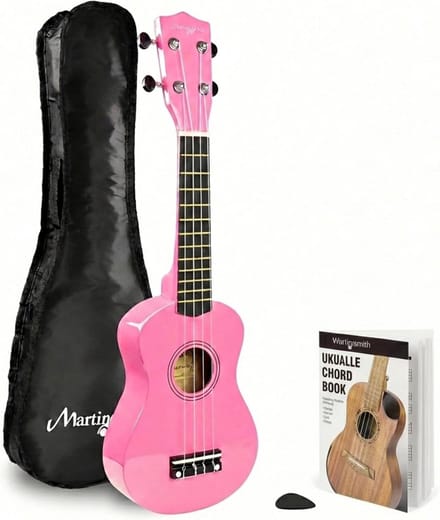 Ukelele - Klein Snaarinstrument - Muziek Leren - Beginnersmodel - Sopran Maat - Roze