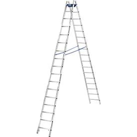 Dubbele trapladder, 2 x 16 sporten, + toolbag GRATIS