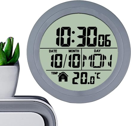 Badkamer Klok - Douche Klok - Temperatuur Datum - Meerdere Plaatsing Opties - 14.5 x 14.5 cm