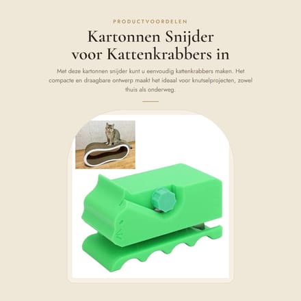 Dailygoods - Kartonnen Snijder voor Kattenkrabbers in Groen