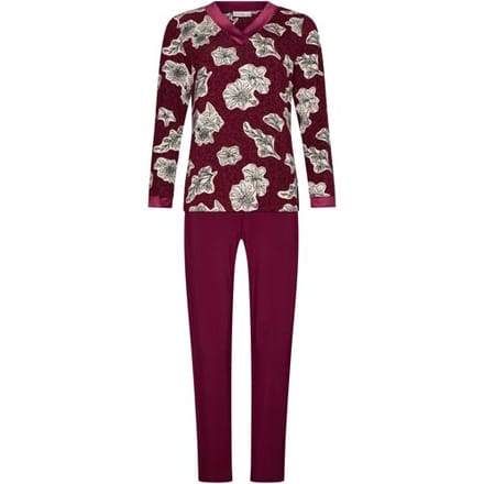 Pastunette Premium - Pyjama - Burgundy Dream - Ecovero Viscose - Bordeaux - Maat 48