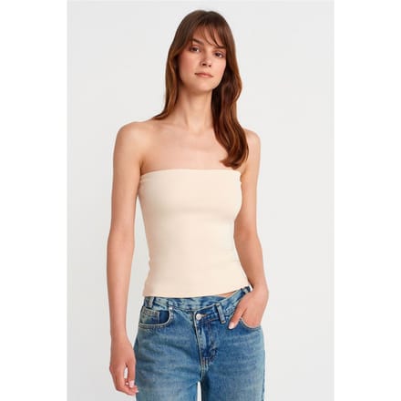 Strapless Slim-fit Jersey Blouse