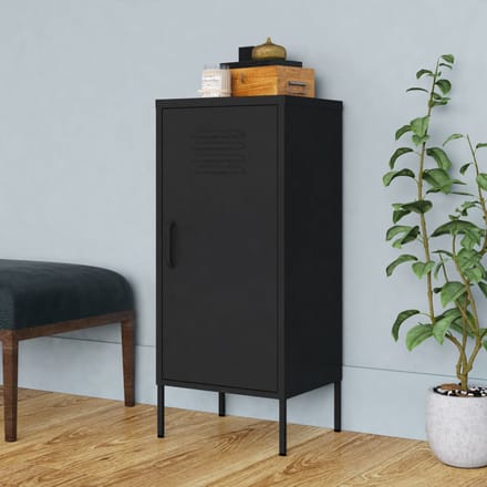 vidaXL - Opbergkast - 42,5x35x101,5 - cm - staal - zwart