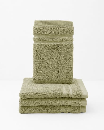 HOOMstyle Washandjes Boutique - 4 stuks - 14x21cm - Olijfgroen