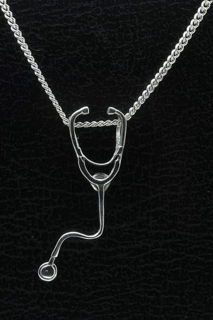 Zilveren Stethoscoop ketting hanger