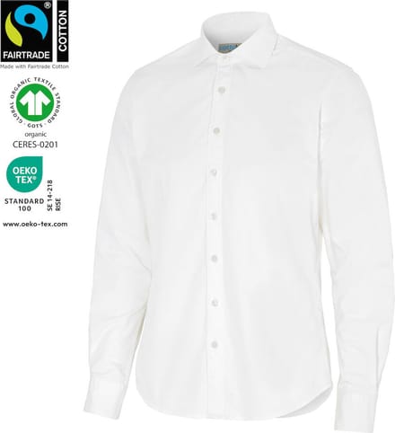 Cottover SHIRT TWILL SLIM FIT MAN - GOTS GECERTIFICEERD 141048 - Wit - 38