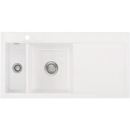 Systemceram Keradomo Mera 100 fitted sink left with excenter operation, incl. tap hole 507702-12