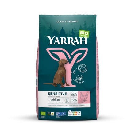 10kg Yarrah Bio Sensitive met Bio Kip & Bio Rijst Hondenvoer droog