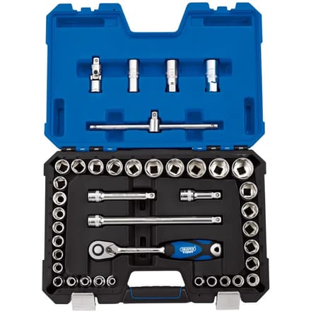 Outillage moto set met doppen & ratel Draper