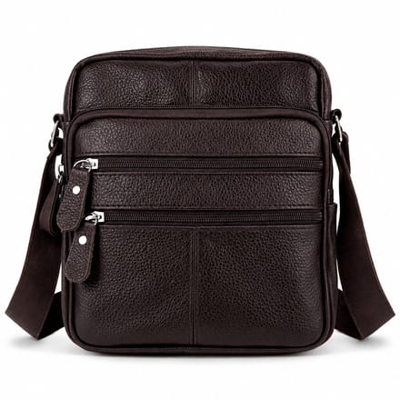 THL Design - Leren Schoudertas Heren / Dames - Kleine tas - Echt Leder - Donkerbruin