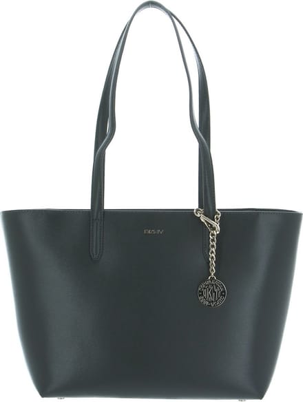 DKNY Leren Shopper Schoudertas Bryant Tote Charcoal Grijs