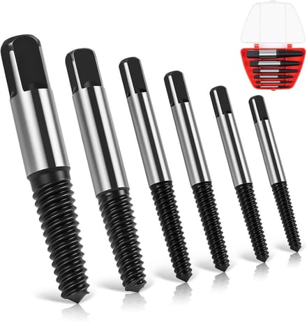 6-delige Set voor het Verwijderen van Beschadigde Schroeven, Inclusief Extractor Bits en Easy Out Tools voor Stripped en Gebroken Schroeven