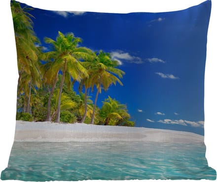 Buitenkussen - Strand - Zee - Palmboom - Zon - Zomer - 45x45 cm - Weerbestendig