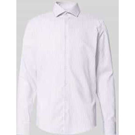 slim fit zakelijk overhemd van 100% katoen model 'Spread Kent'