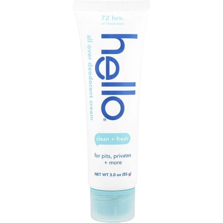 Hello, All Over Deodorant Cream, Clean + Fresh, 85g (3oz) blue