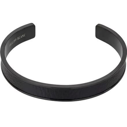 Echt leer en roestvrij stalen armband Philipp Blanc Simon