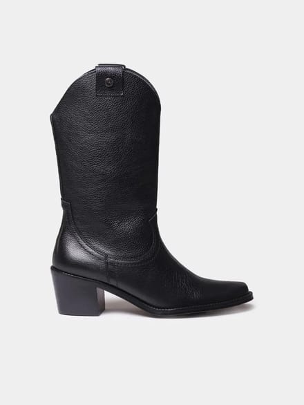 Dames leren cowboylaarzen met hak | UBEDA
