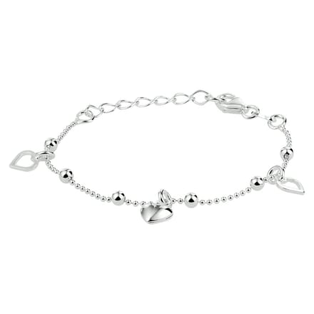 Zilver Gerhodineerd Armband Hart 13 + 3 Cm 1333307