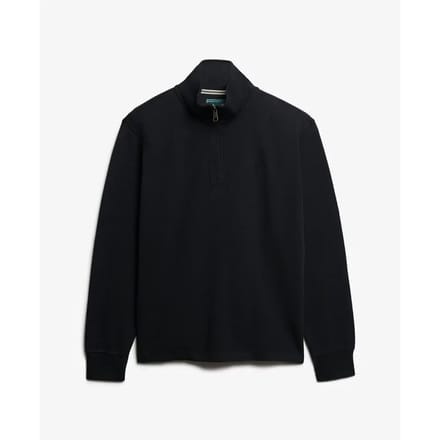 Superdry Geribbelde Trui Met Halve Rits Black Grootte: L