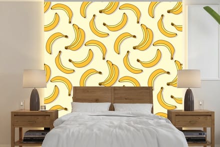 Behang - Fotobehang Fruit - Design - Banaan - Breedte 220 cm x hoogte 220 cm