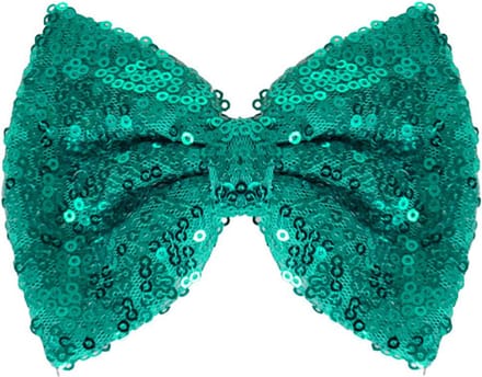 Haarclip met organza strik turquoise - 12 cm