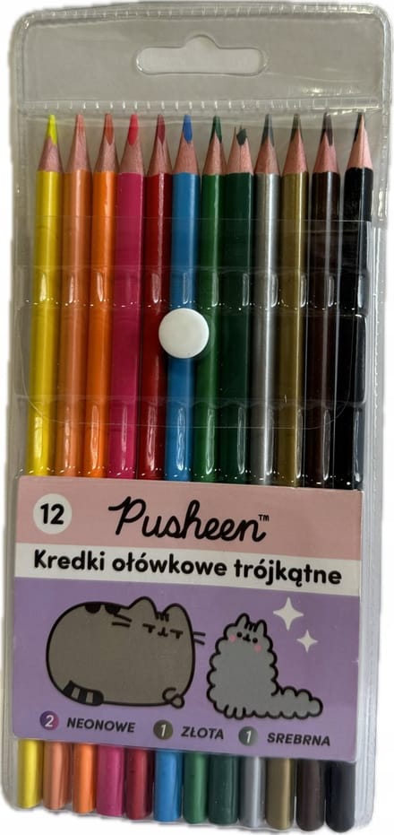Pusheen Driehoekige Kleurpotloden Set - 12 Levendige Kleuren