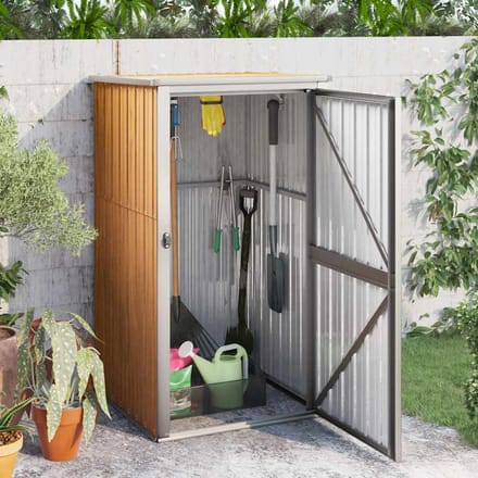 vidaXL - Tuinschuur - 88x89x161 - cm - gegalvaniseerd - staal - bruin