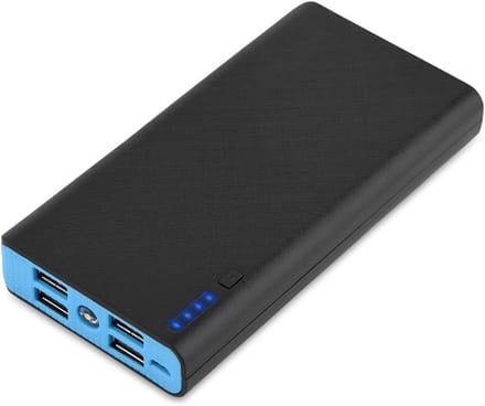 Grote Capaciteit Power Bank Case DIY Kit met 4 USB Output, Snel Opladen, LED Display - Blauw.
