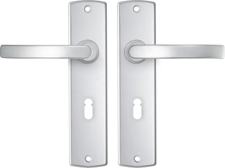 AXA Deurbeslag set Binnendeur - Curve Basic - Deurkruk Aluminium - Kruk L - Deurklink op schild - met sleutelgat - SL55