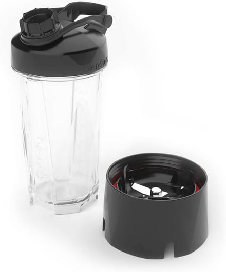 Blendtec GO (850 ml) fles, herbruikbare mixbeker, incl. reisdeksel, BPA-vrij glas, transparant