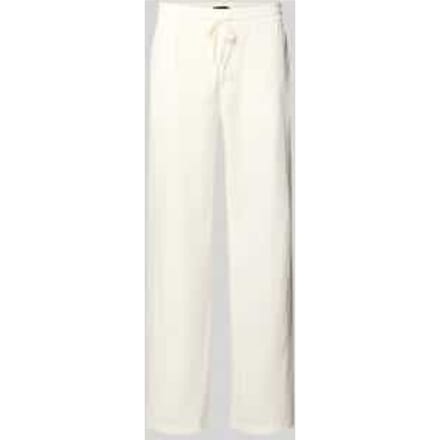 regular fit broek van mix van katoen en linnen model 'barton'