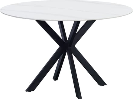 Dimehouse Eettafel Yuna marmerlook wit 120 x 120 x 76 cm - Marmer - Modern - Rond