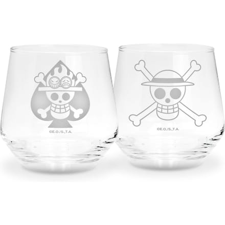 One Piece - Anime Glazenset - Luffy & Ace - voor Geen - transparant