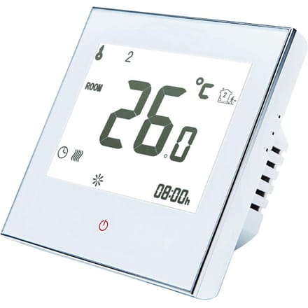 Home Programmeerbare thermostaat voor vloerverwarmingssysteem Smart Touchscreen Heat Only without WiFi wit