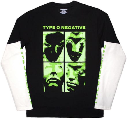 Type O Negative - Faces Longsleeve shirt - M - Zwart/Wit