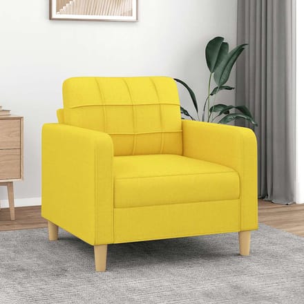 vidaXL - Fauteuil - 60 - cm - stof - lichtgeel