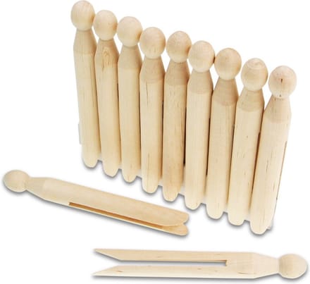 Houten Wasknijpers met ronde kop 18 stuks 10.5 cm