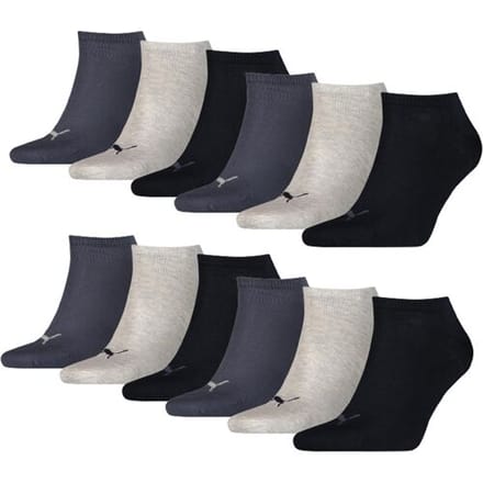 Puma Sneakersokken Plain 12-pack Navy / Grey / Nightshadow Blue-43/46