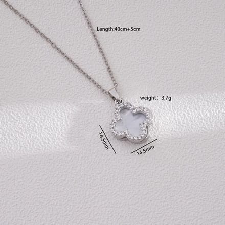 JewelGalerie - Ketting-Klaver-Zilver