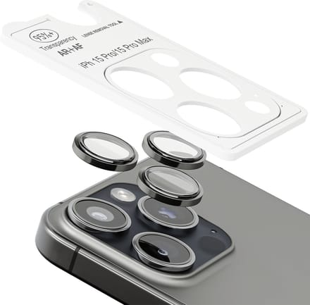 Zwart Camera ScreenProtector - Geschikt voor iPhone 15 Pro/15 Pro Max - 9H Bescherming