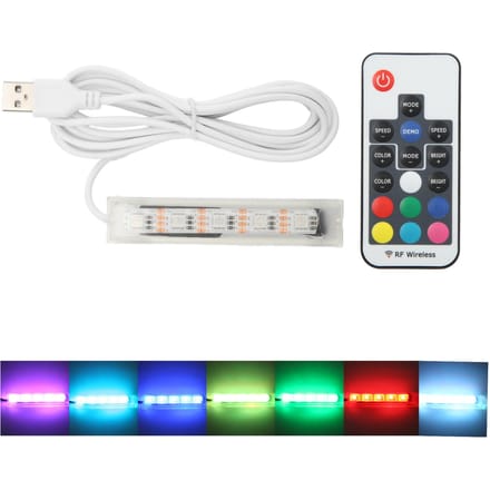 Micro Aquarium Lamp USB-voeding Afstandsbediening Kleurrijke Vissenkom LED Lamp voor Landschap Witte Draad white