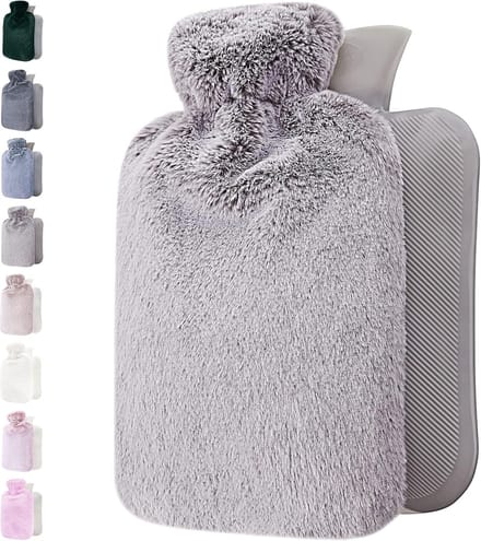 Famanu - Warmwaterkruik 1.8L met pluche hoes – grijs design