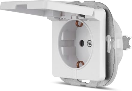 AquaCombi stopcontact met kinderbeveiliging en spatwaterdicht IP44